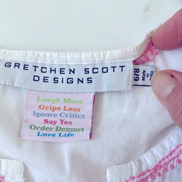 Gretchen Scott designs embroidered tunic/cover-up, Girls size 6/8 - Picture 3 of 9